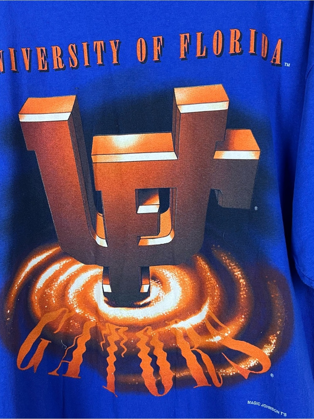 Vintage University Of Florida Gators T-Shirt Blue Mens Large Magic Johnson Tees - Picture 3 of 6